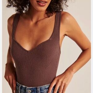 Abercrombie Sweetheart Ribbed Tank Bodysuit - Small
